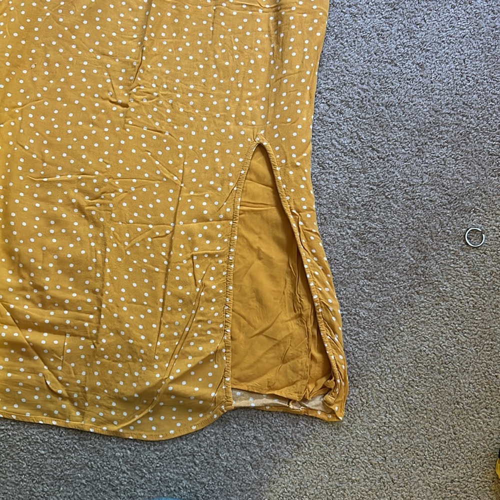 Abercrombie and Fitch Women’s Yellow Polka Dot Midi Dress size Large L - Picture 4 of 7